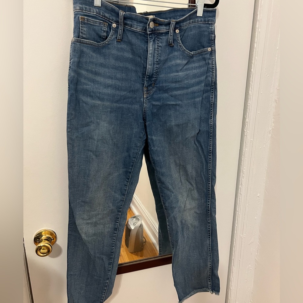 Madewell Stovepipe Jeans with raw hem Size 30